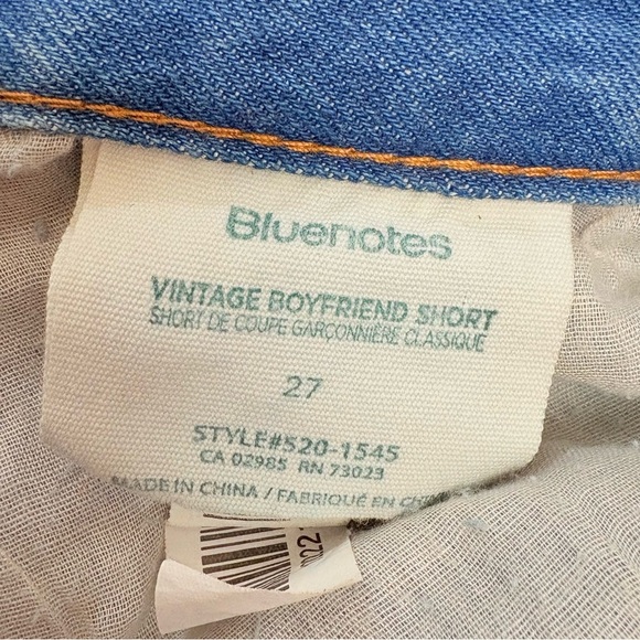 Bluenotes Demin VINTAGE BOYFRIEND SHORT 2” Inseam w Button Up Fly - Picture 11 of 11